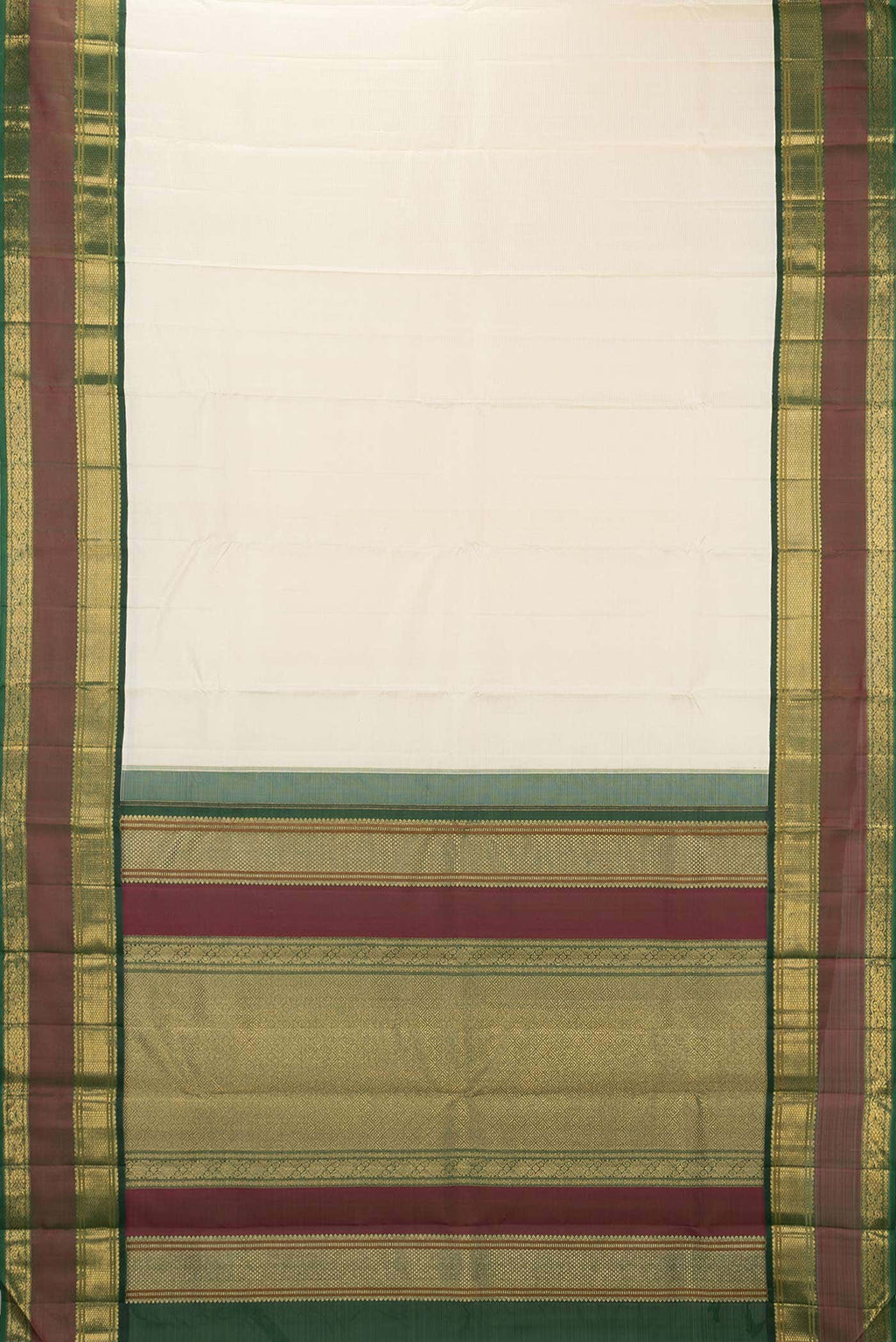 Pure Silk Pure Zari Sandal Dual Tone Kanjivaram Saree