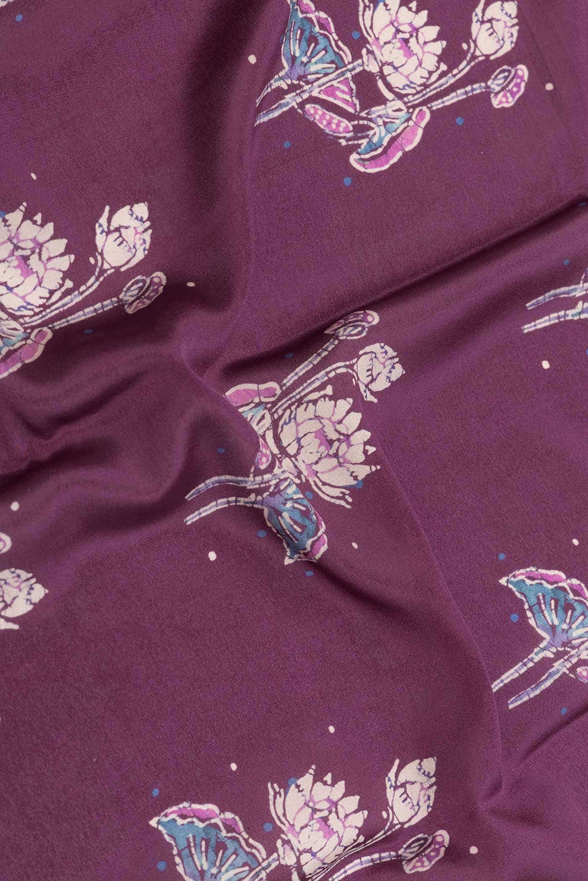 Burgundy Dual Tone Mysore Crepe Saree