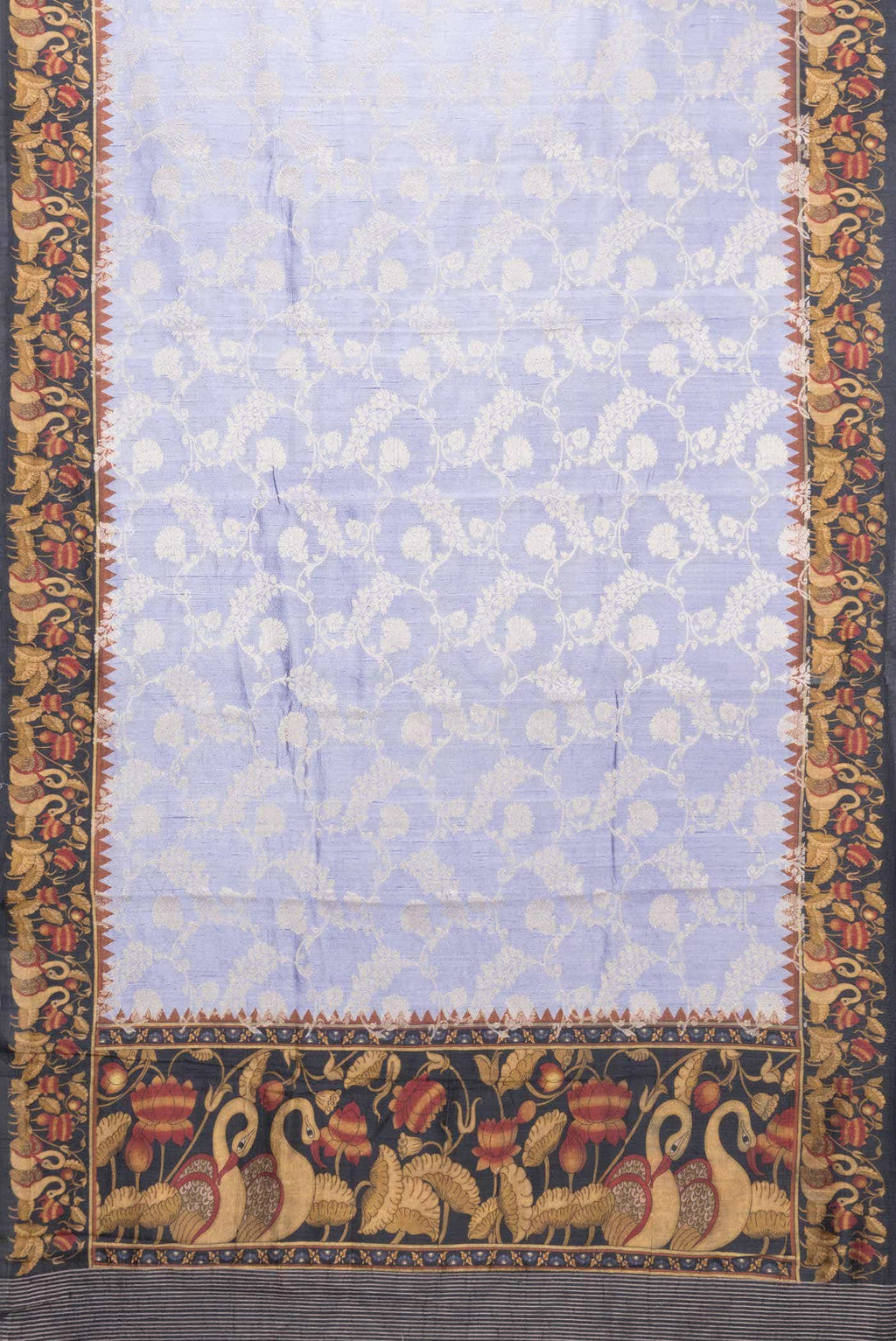Lavender Tussar Silk Saree