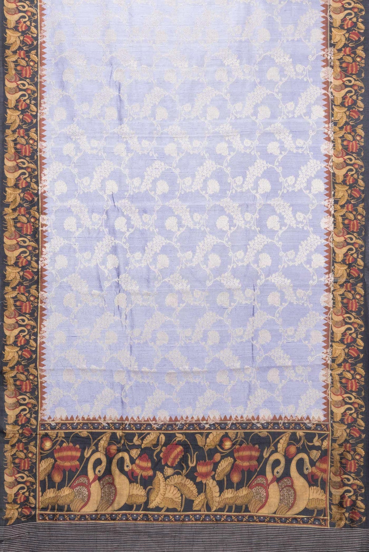 Lavender Tussar Silk Saree