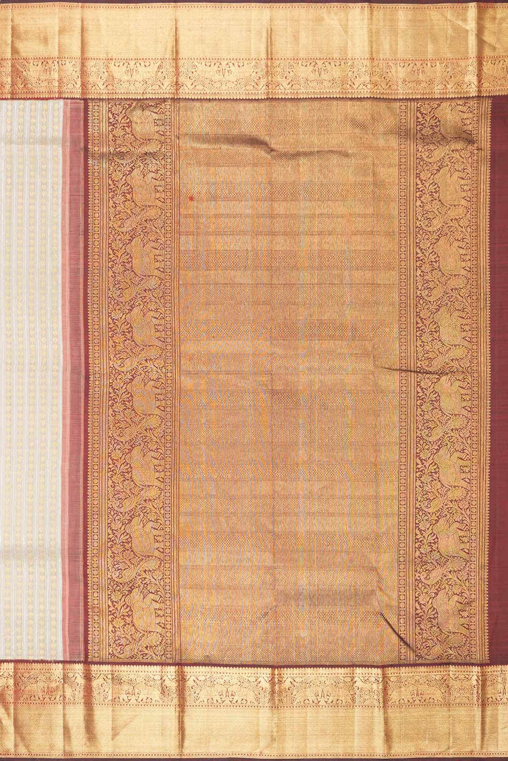 Grey Dual Tone Kanchipuram Silk Saree
