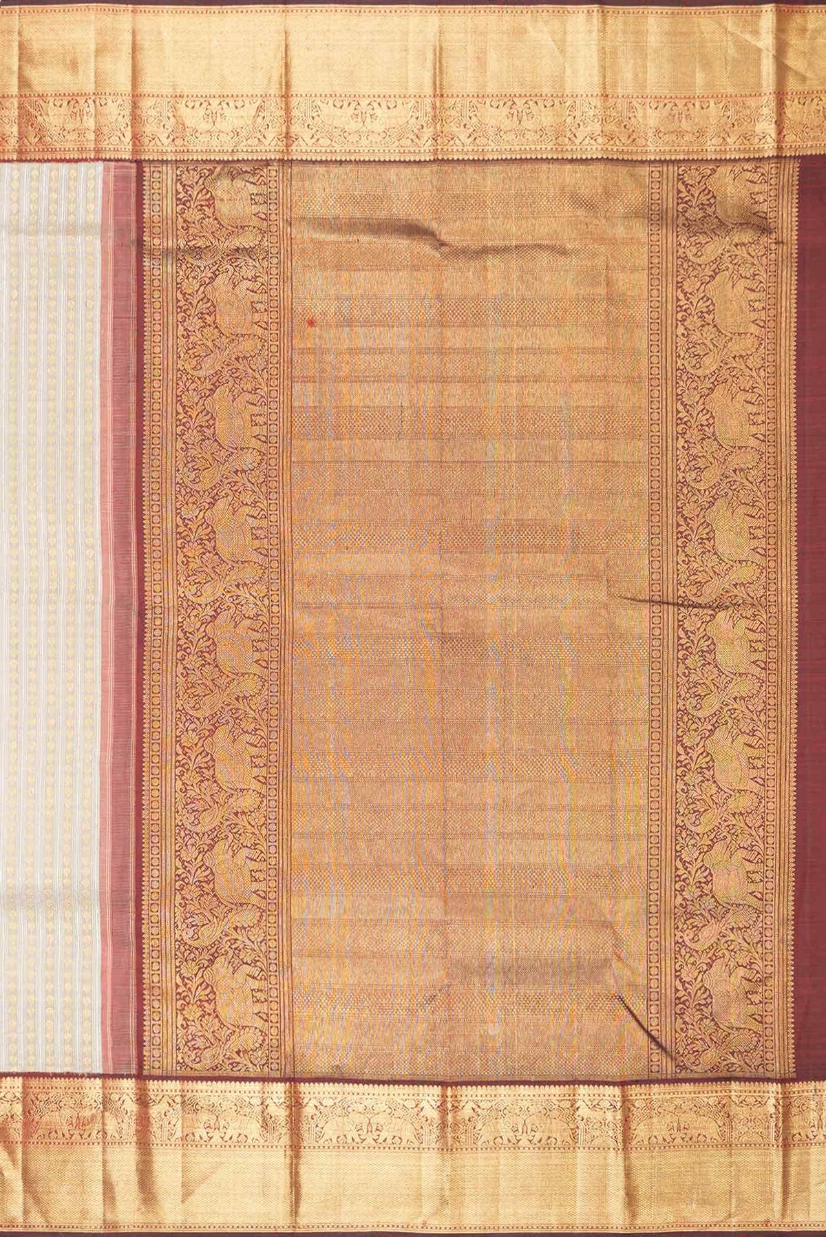 Grey Dual Tone Kanchipuram Silk Saree