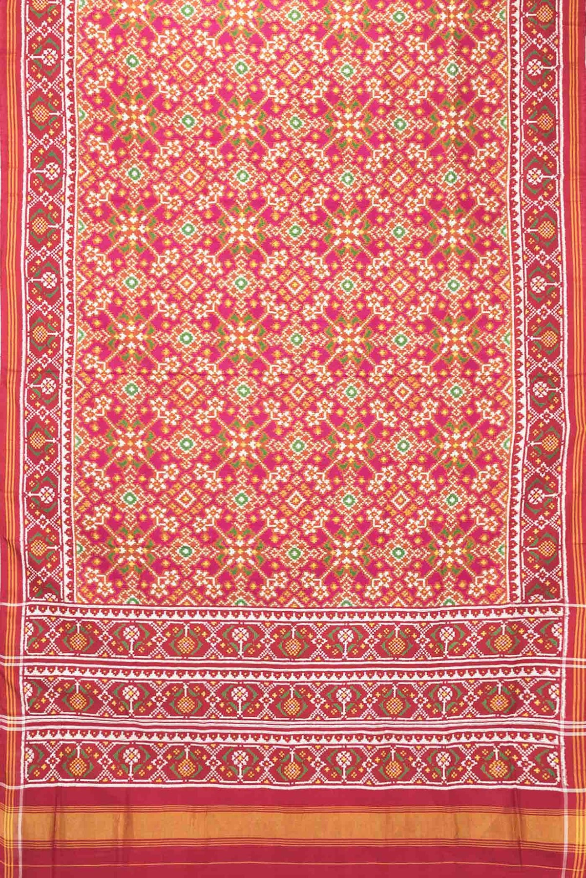Pure Silk Pure Zari Mustard Dual Tone Double Ikat Saree