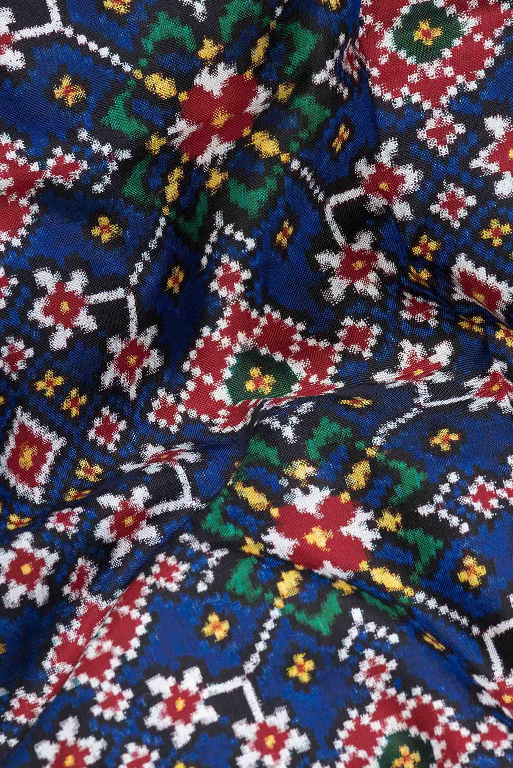 Pure Silk Pure Zari Royal Blue Dual Tone Double Ikat Saree