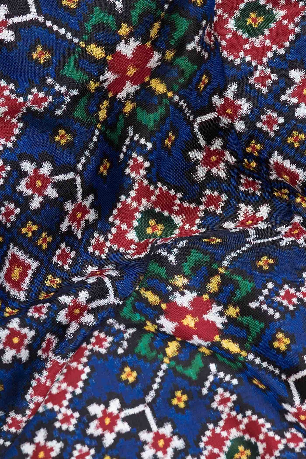 Pure Silk Pure Zari Royal Blue Dual Tone Double Ikat Saree