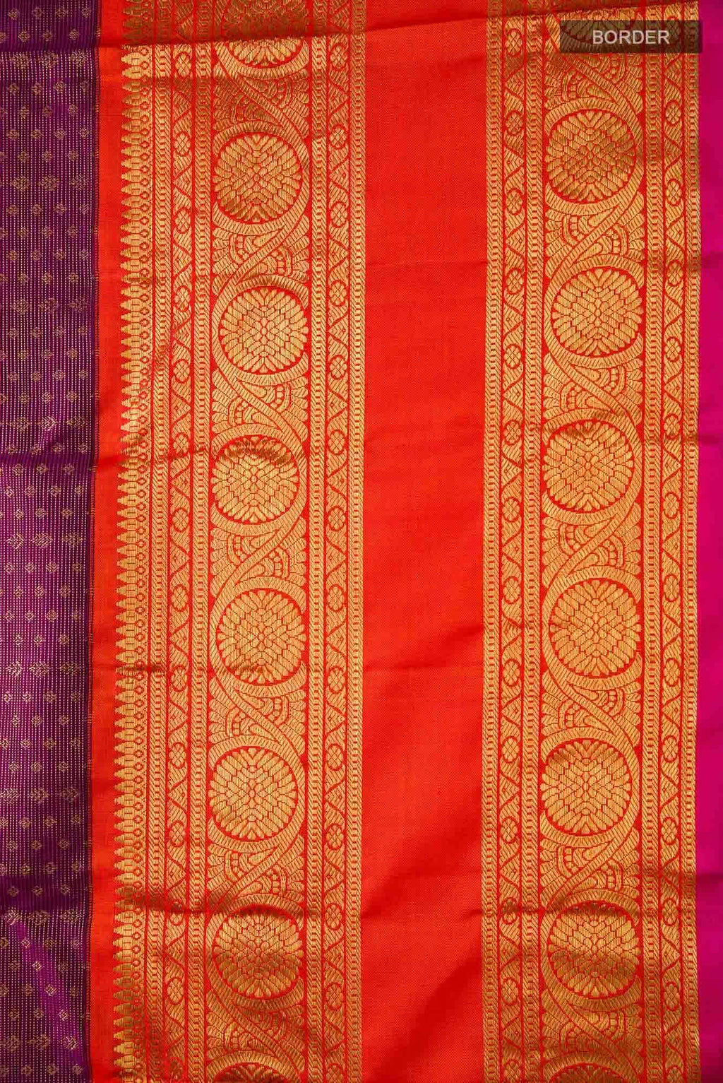 Pure Silk Pure Zari Magenta Kanjivaram Saree