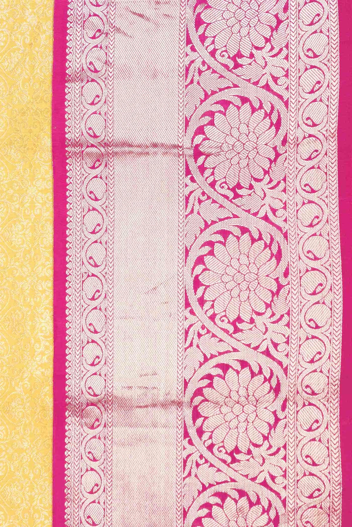 Yellow Dual Tone Kanjivaram Silk Saree