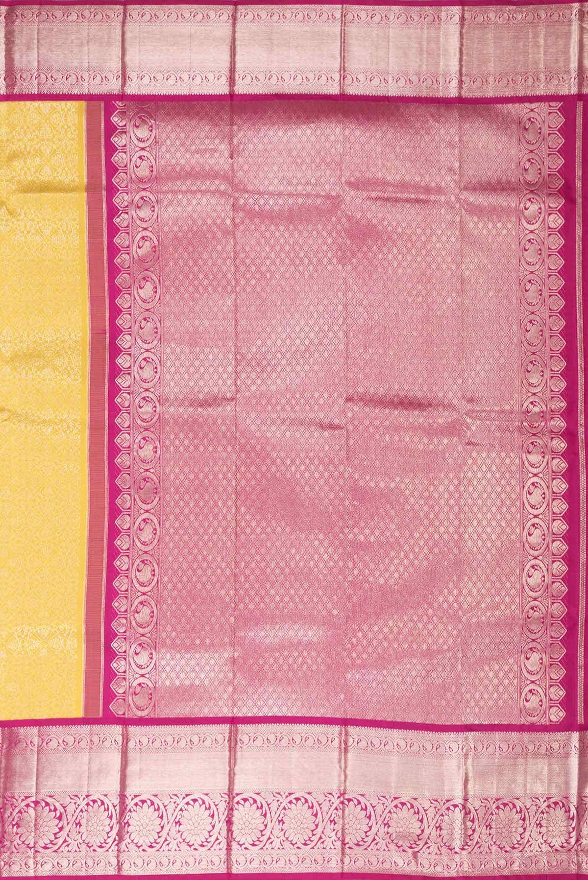 Yellow Dual Tone Kanjivaram Silk Saree