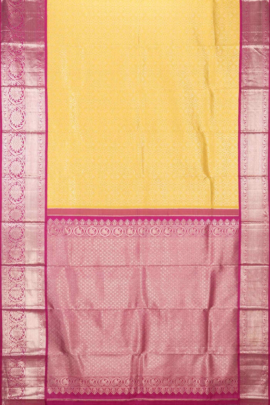Yellow Dual Tone Kanjivaram Silk Saree