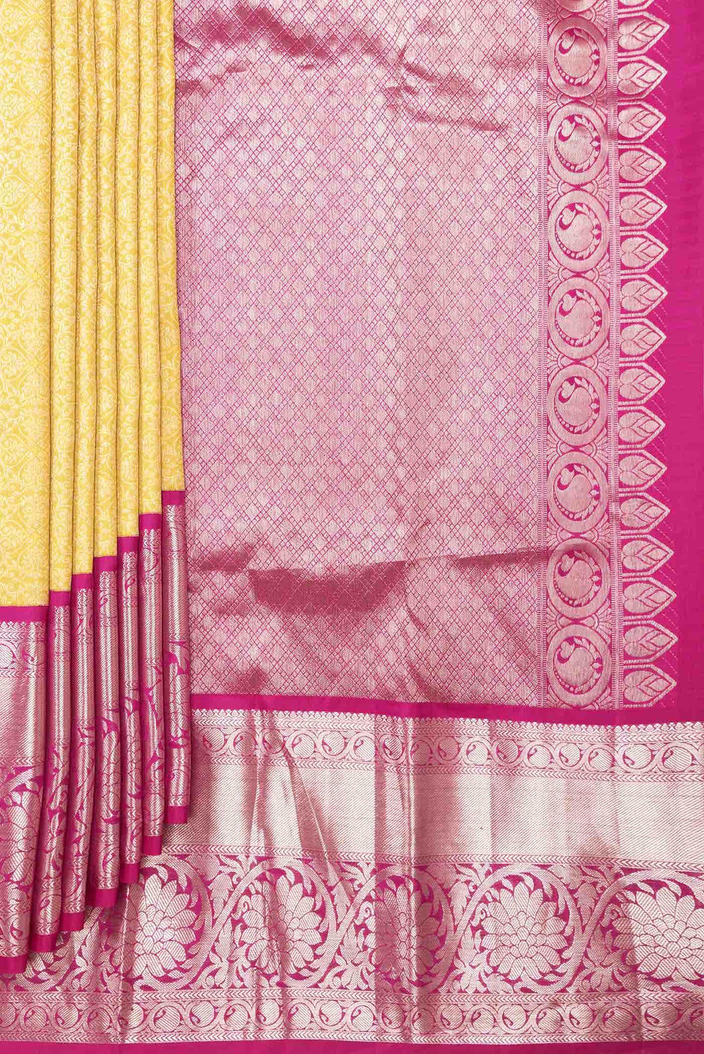 Yellow Dual Tone Kanjivaram Silk Saree
