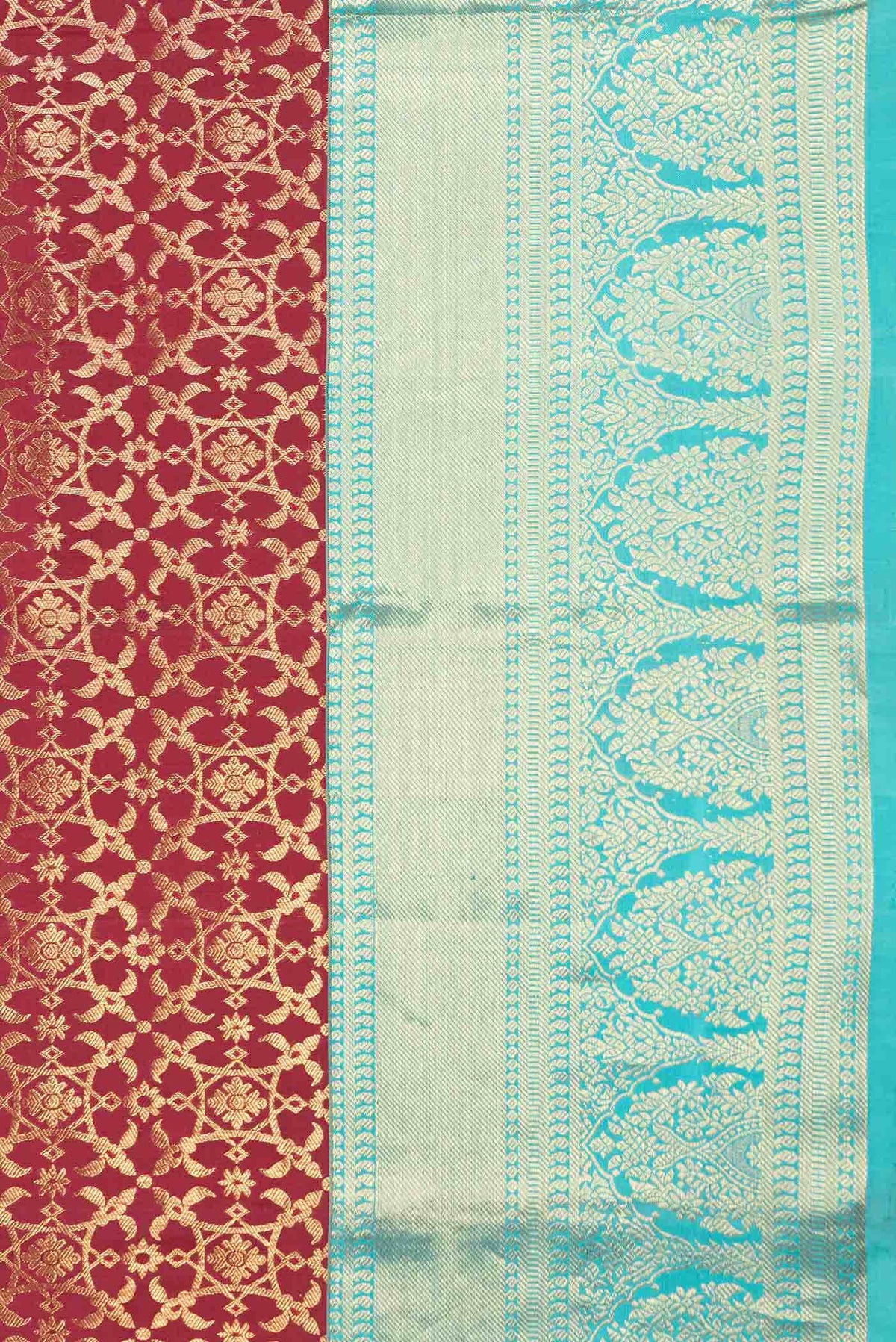 Maroon Dual Tone Kanjivaram Silk Saree