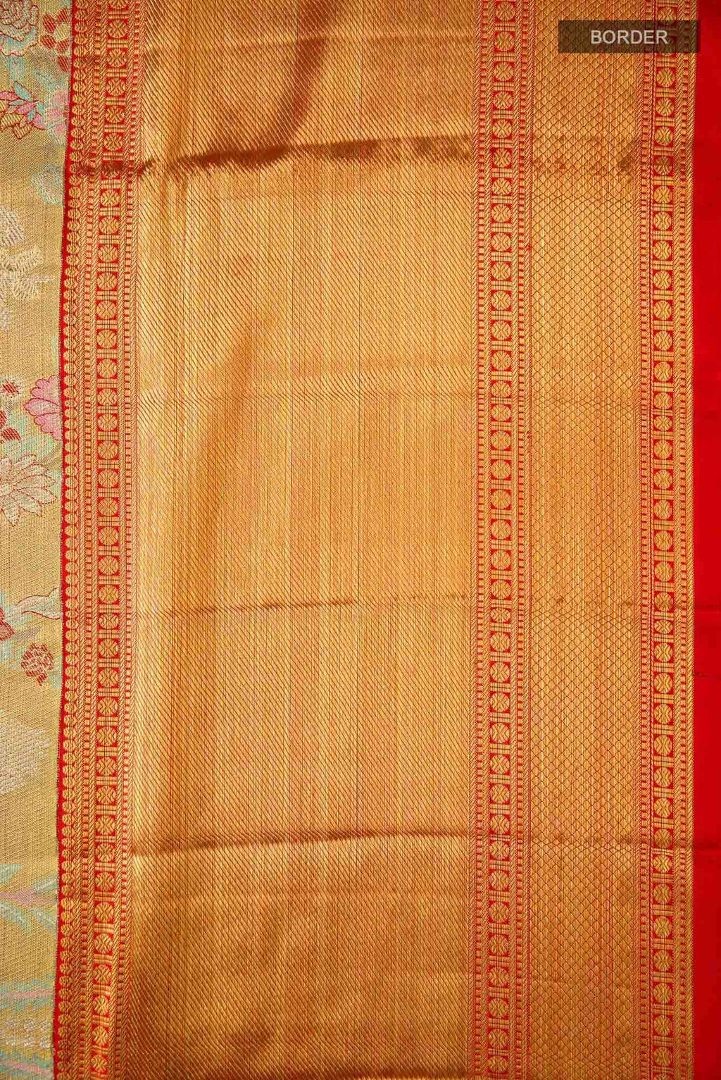 Gold Dual Tone Kanjivaram Tissue Silk Saree