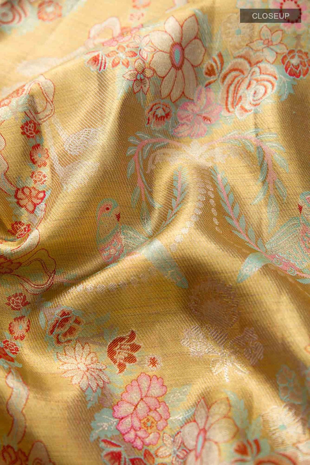 Gold Dual Tone Kanjivaram Tissue Silk Saree