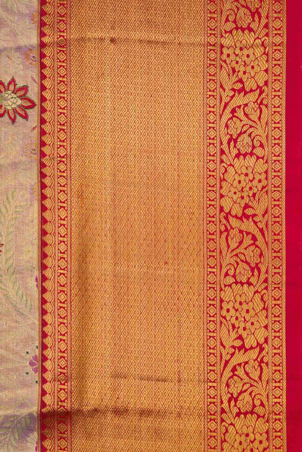 Lavender Dual Tone Kanjivaram Tissue Silk Saree