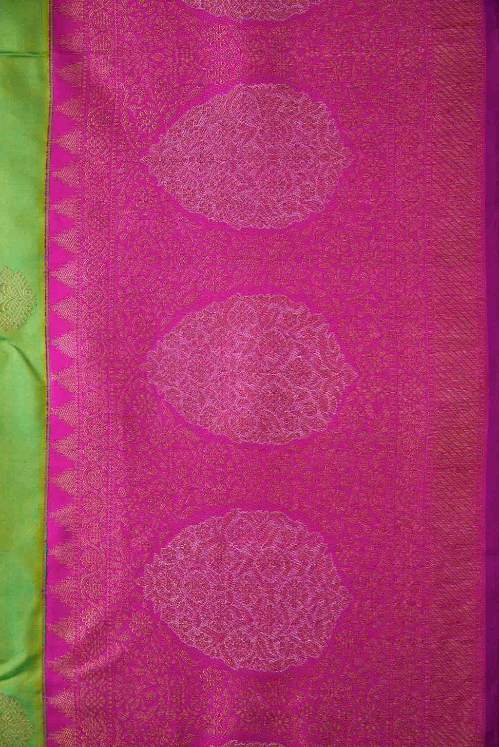 Pure Silk Pure Zari Light Green Dual Tone Kanjivaram Saree
