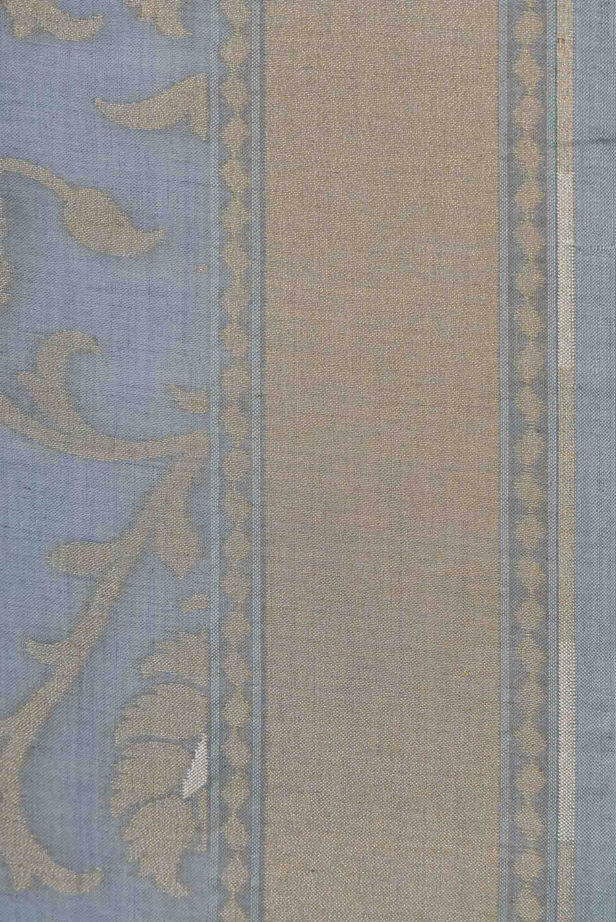Pure Silk Pure Zari Grey Dual Tone Banarasi Cotton Saree