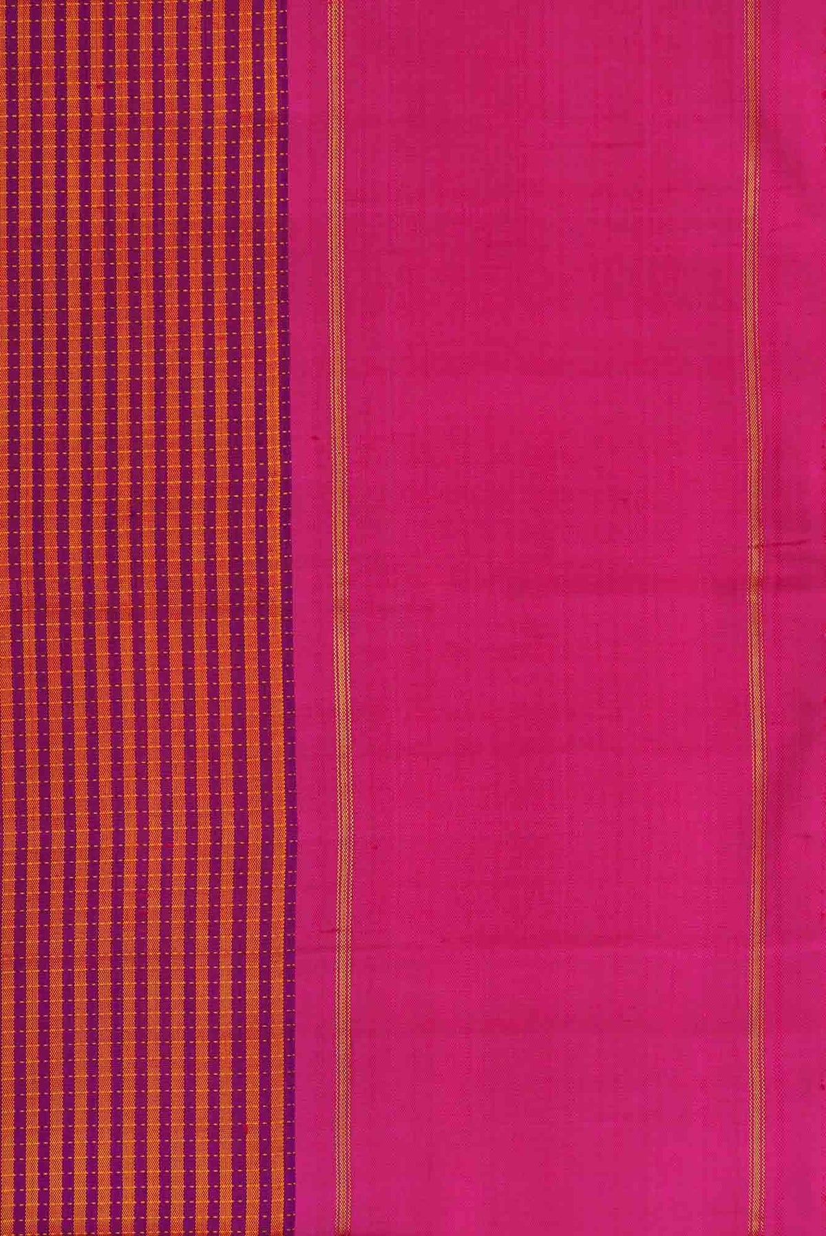 Pure Silk Pure Zari Orange and Pink Dual Tone Kanjivaram Saree