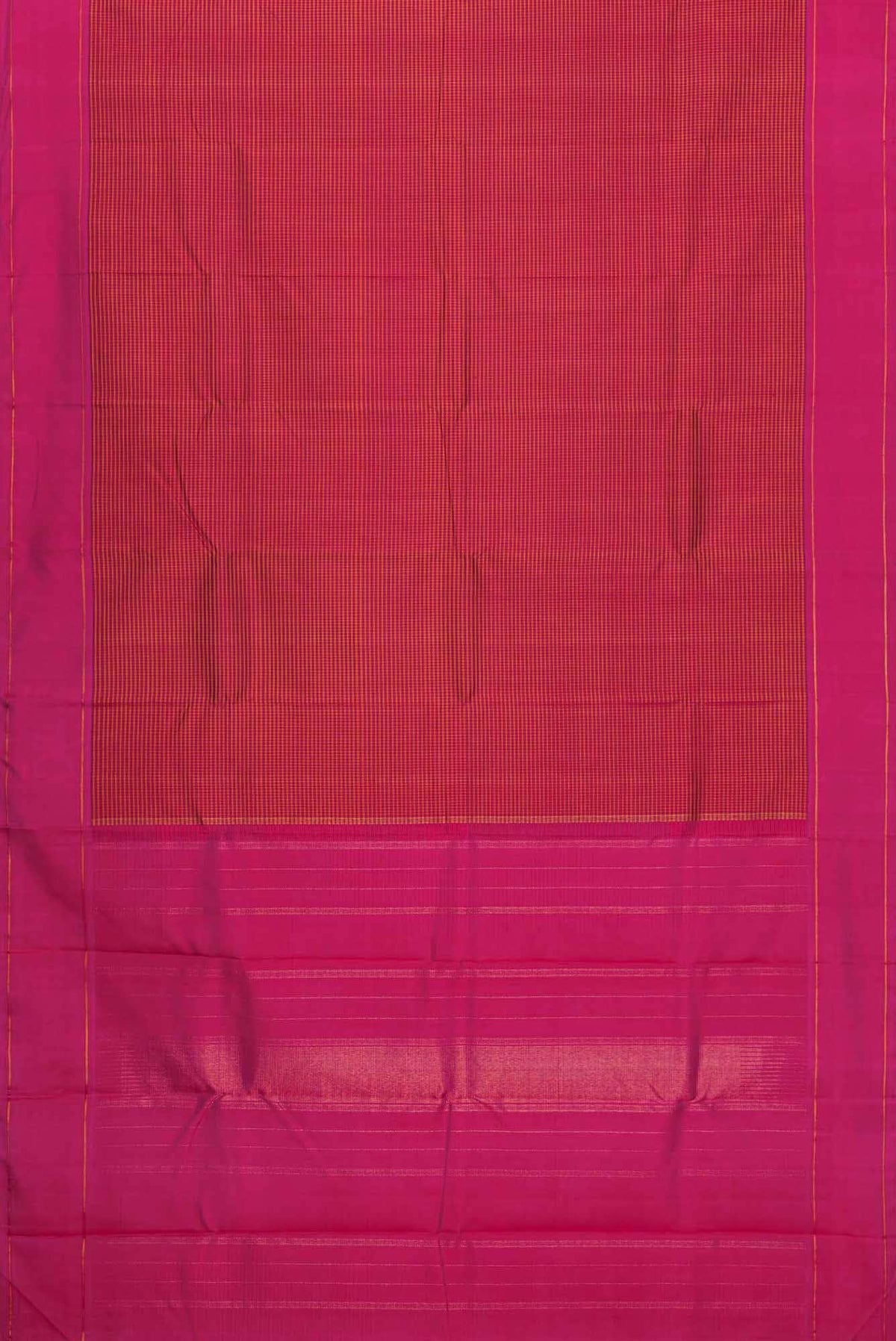 Pure Silk Pure Zari Orange and Pink Dual Tone Kanjivaram Saree