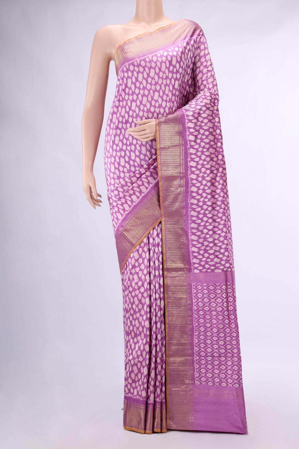 Lavender Double Ikat Saree