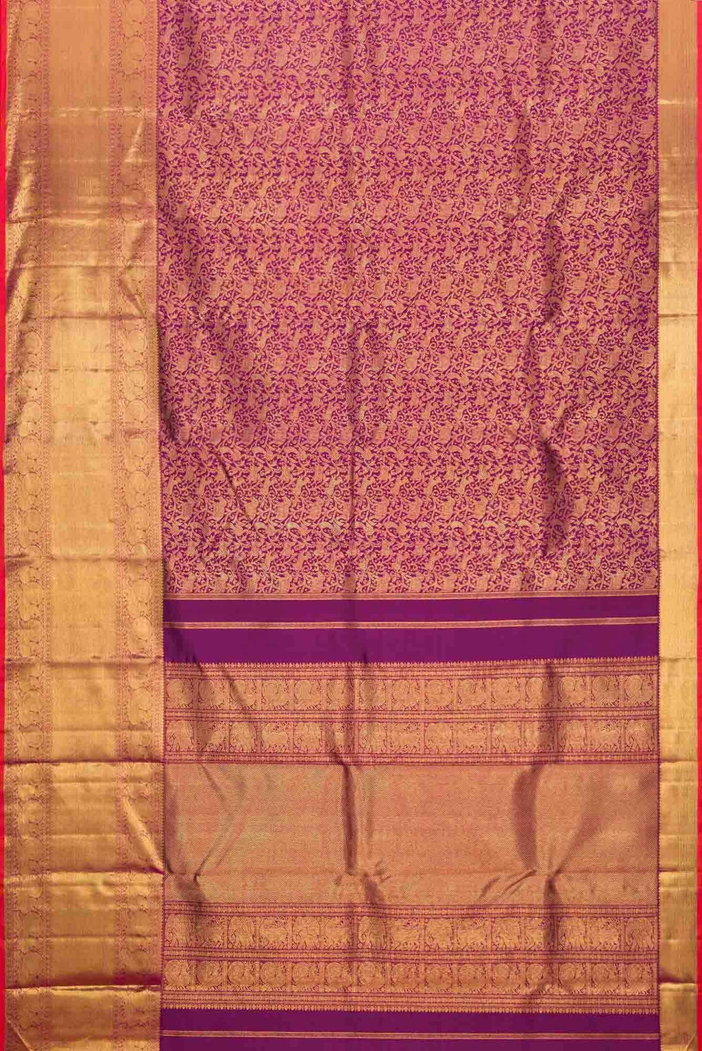 Pure Silk Pure Zari Purple Kanjivaram Saree