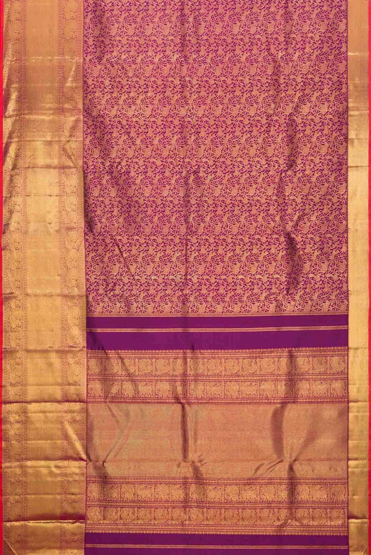 Pure Silk Pure Zari Purple Kanjivaram Saree