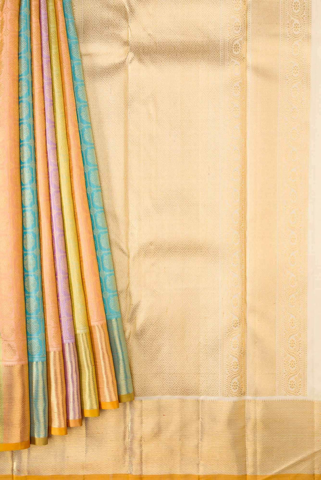 Pure Silk Pure Zari Multi Color Kanjivaram Saree