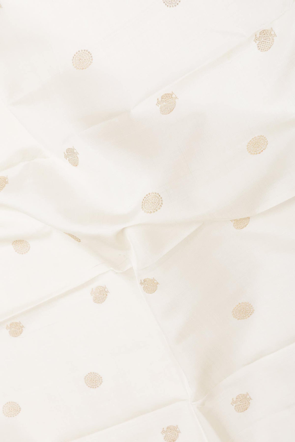 Pure Silk Pure Zari Off White Dual Tone Kanchipuram Saree