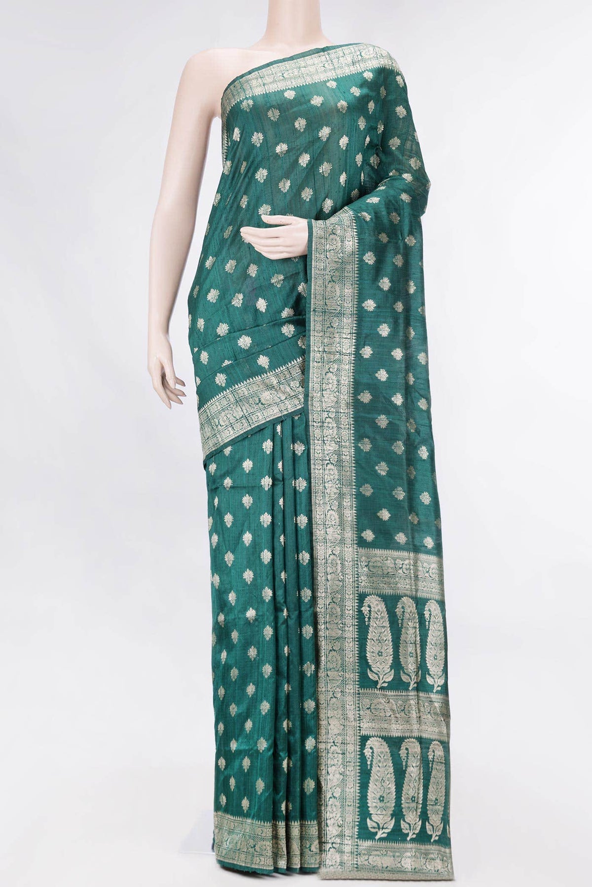 Green Dual Tone Banarasi Silk Saree