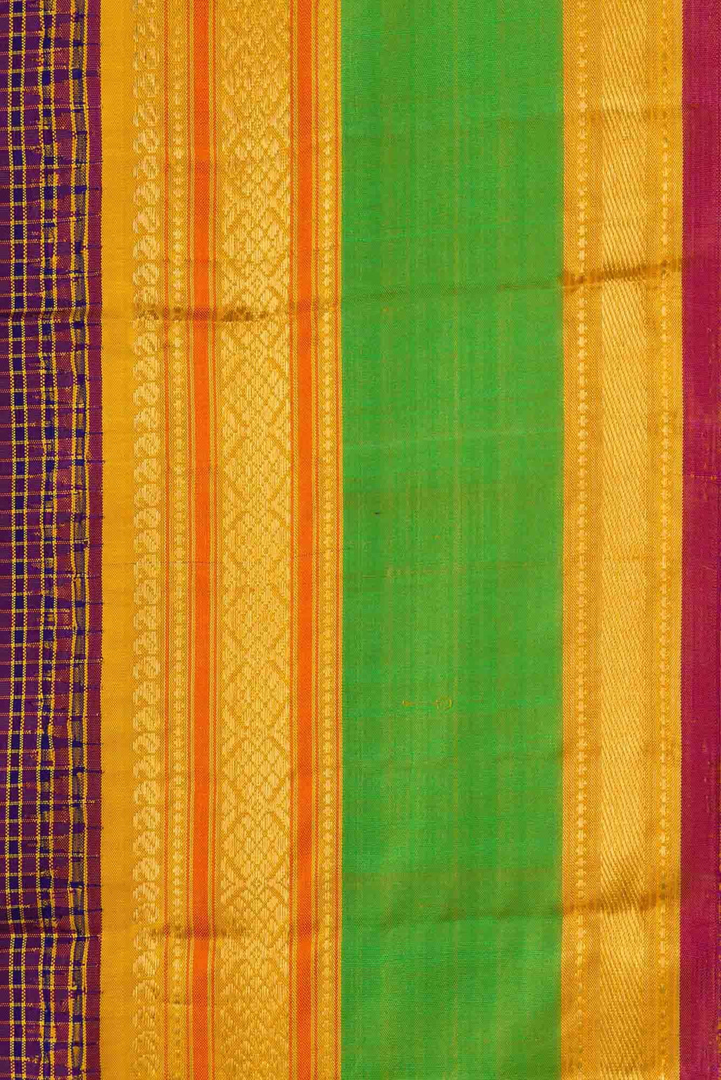 Pure Silk Pure Zari Purple and Royal Blue Dual Tone Kanchipuram Saree