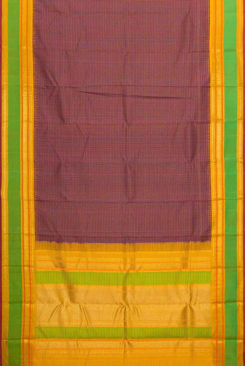 Pure Silk Pure Zari Purple and Royal Blue Dual Tone Kanchipuram Saree