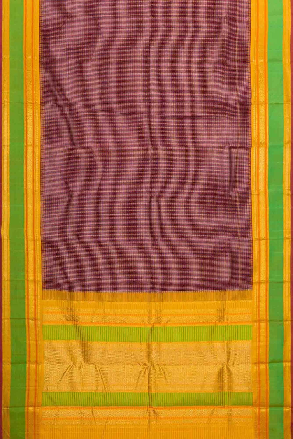 Pure Silk Pure Zari Purple and Royal Blue Dual Tone Kanchipuram Saree