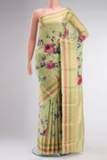 Green Printed Silk Saree