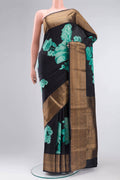 Black Printed Silk Saree