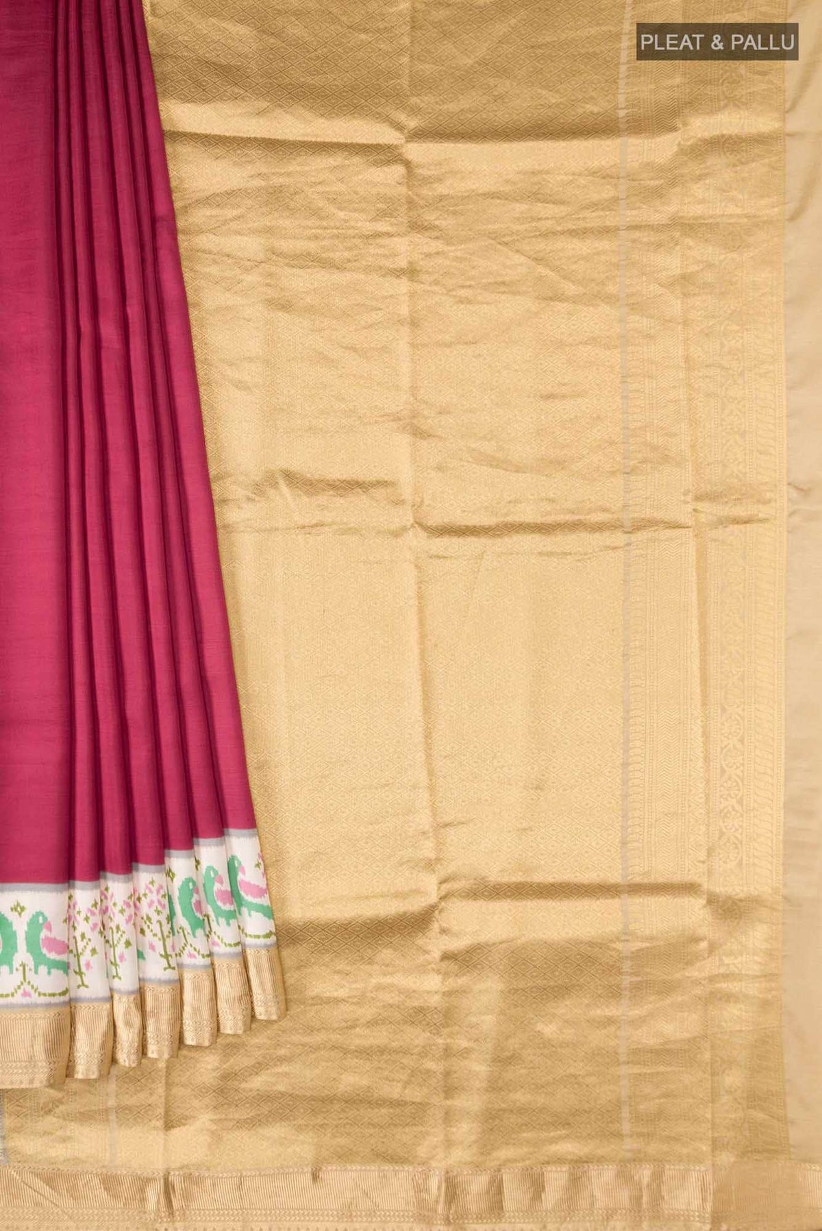 Maroon Printed Silk Saree