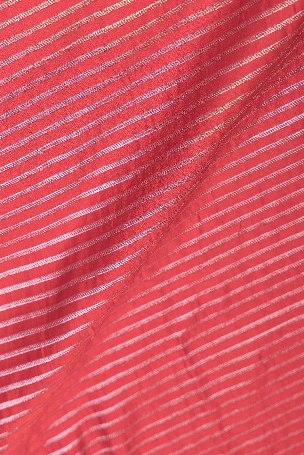 Red Dual Tone Blended Banarasi Silk Saree