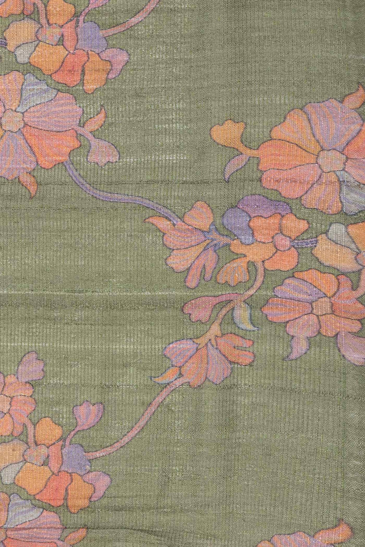Green Dual Tone Tussar Silk Saree