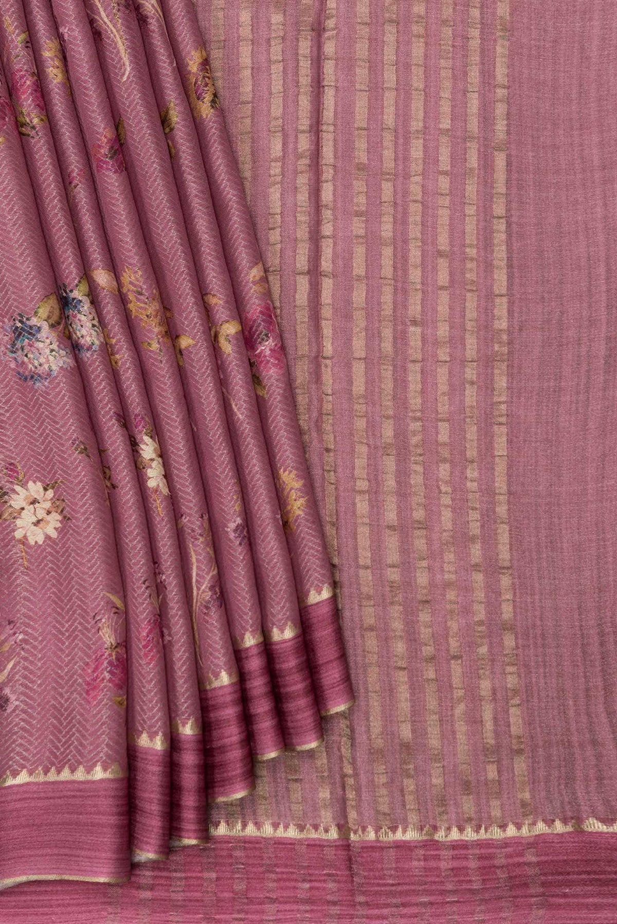 Mauve Dual Tone Mysore Georgette Saree