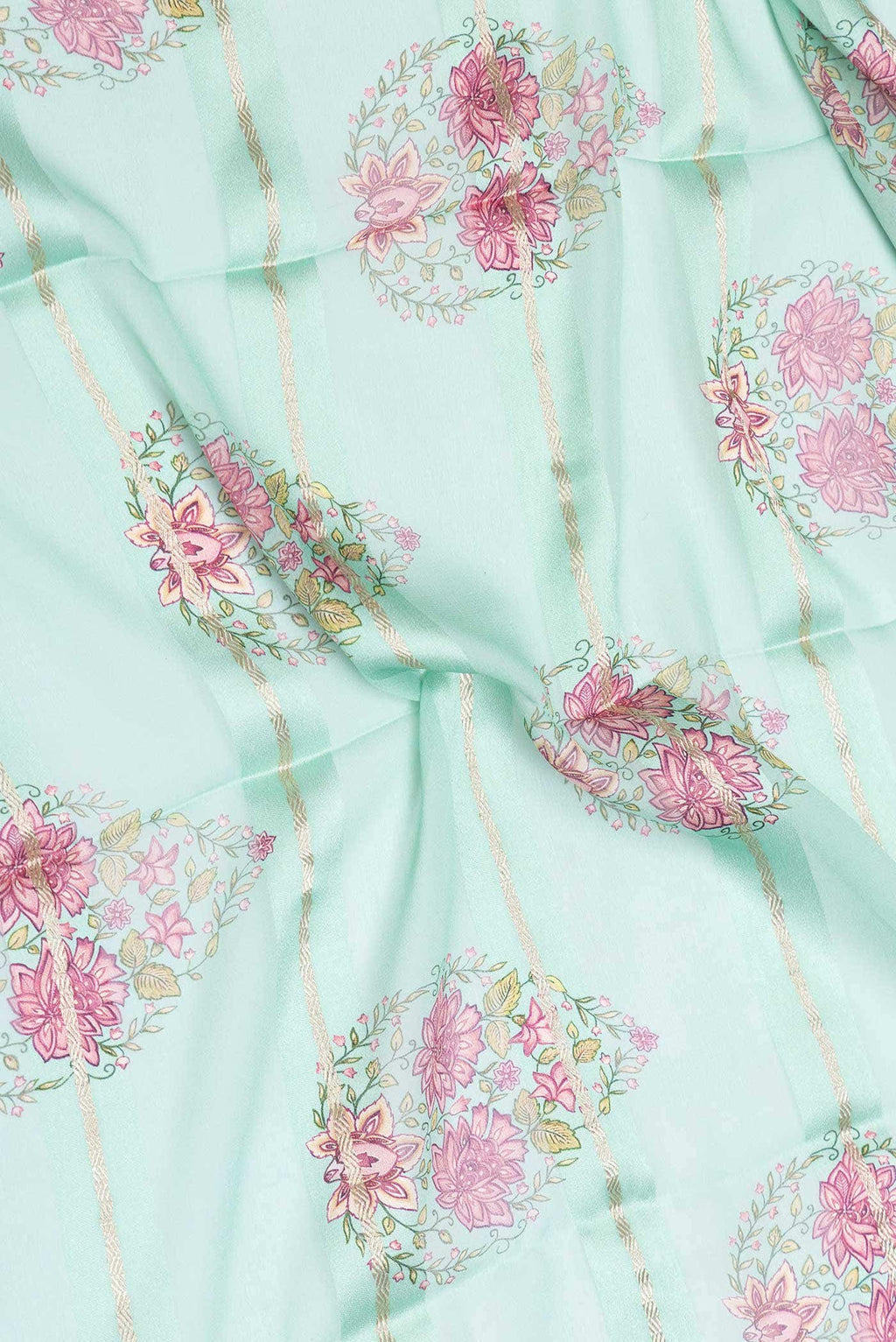 Sea Green Dual Tone Mysore Georgette Saree