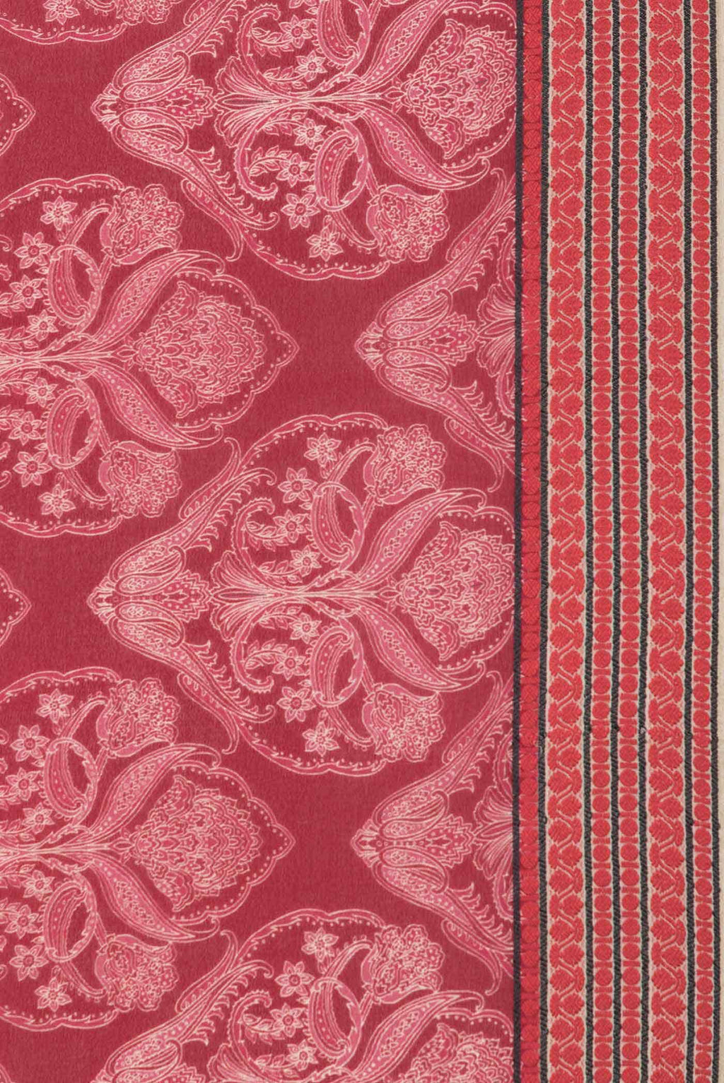 Dark Pink Dual Tone Mysore Crepe Saree