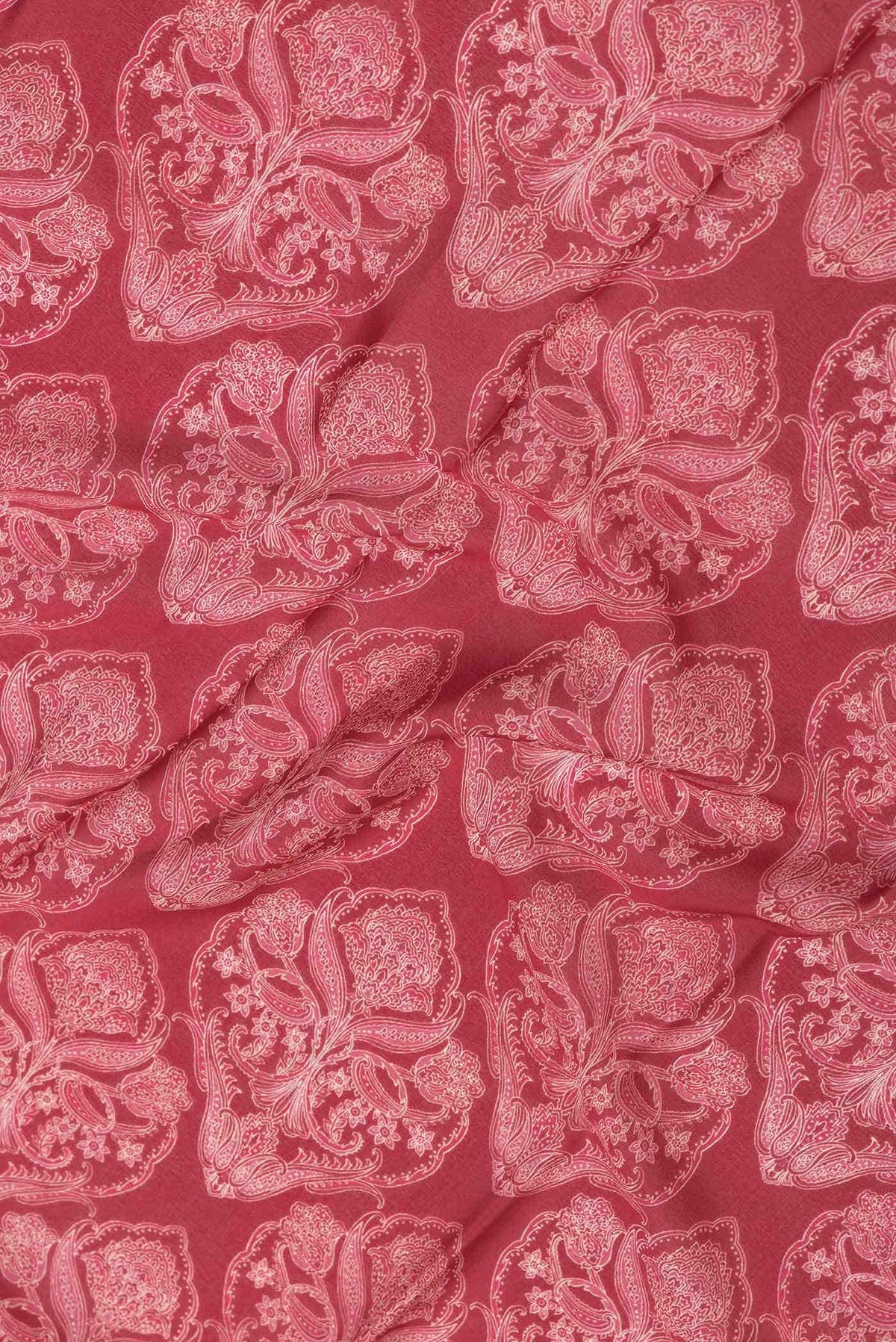 Dark Pink Dual Tone Mysore Crepe Saree