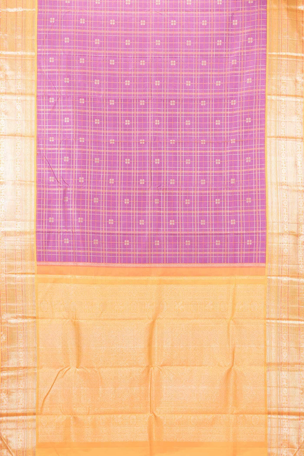 Pure Silk Pure Zari Lavender Kanjivaram Saree