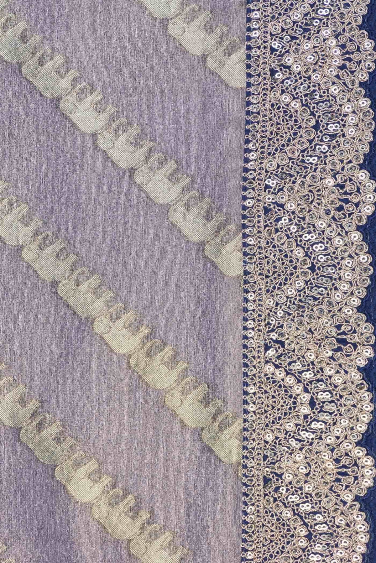 Navy Blue Dual Tone Organza Silk Saree