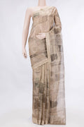 Dark Beige Dual Tone Organza Silk Saree