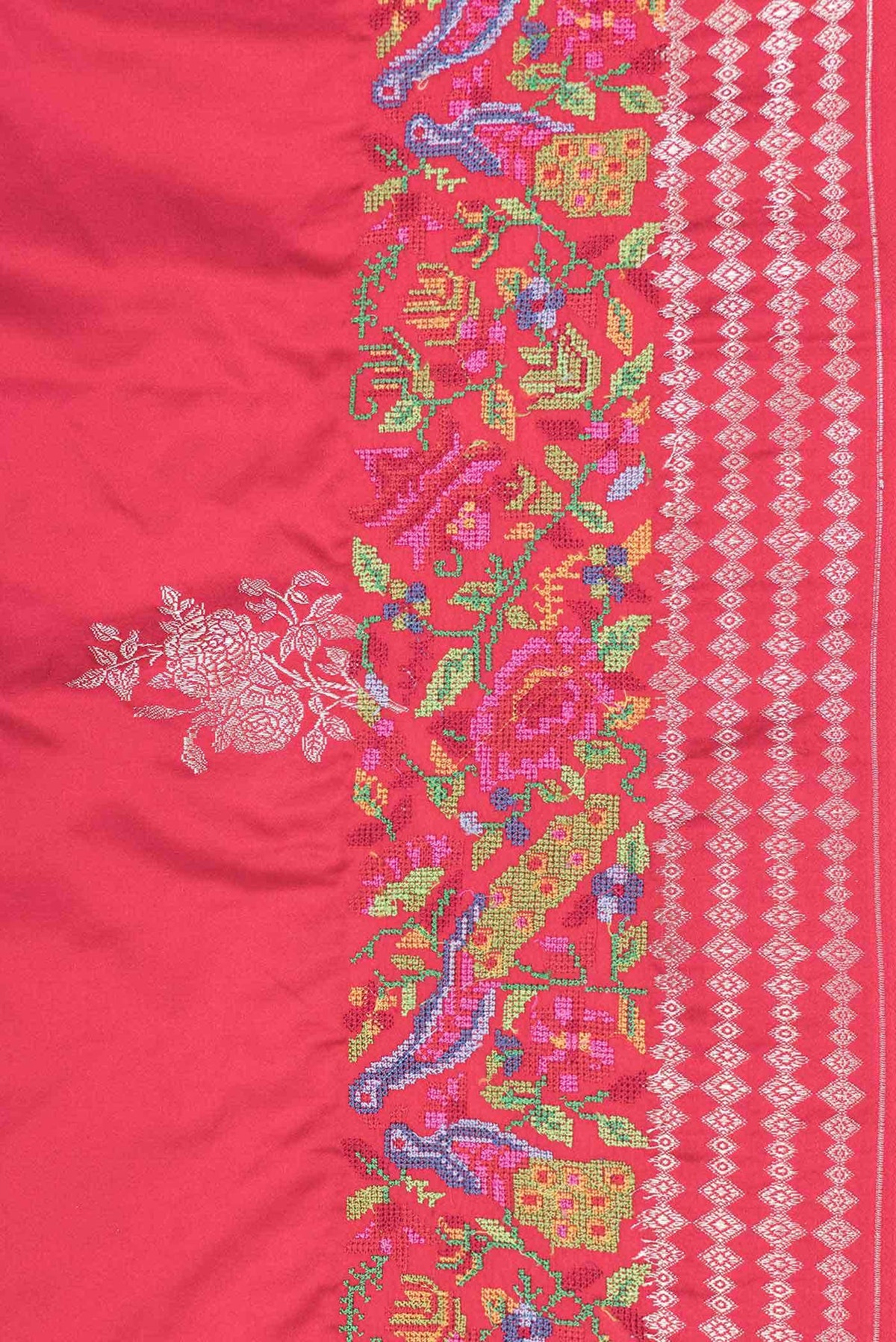 Red Dual Tone Banarasi Silk Saree