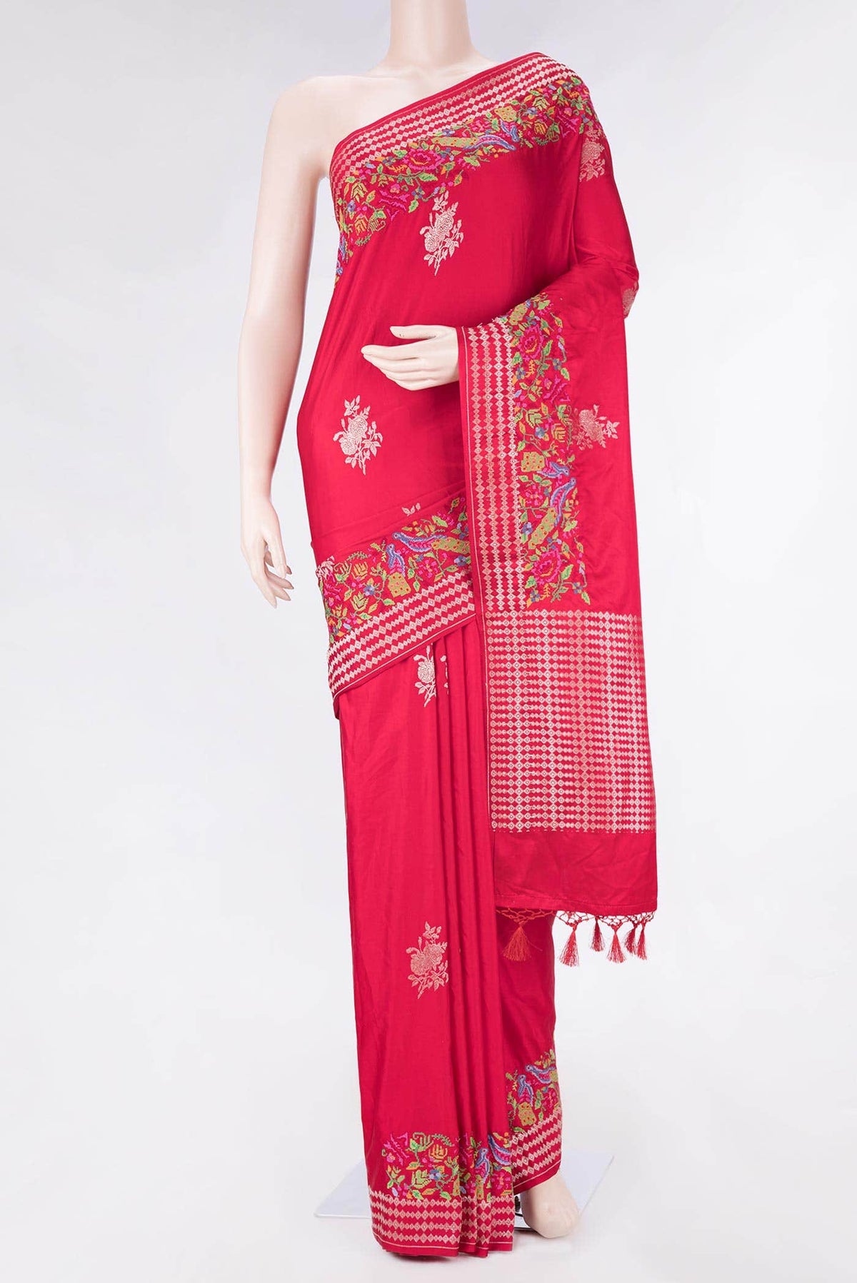 Red Dual Tone Banarasi Silk Saree