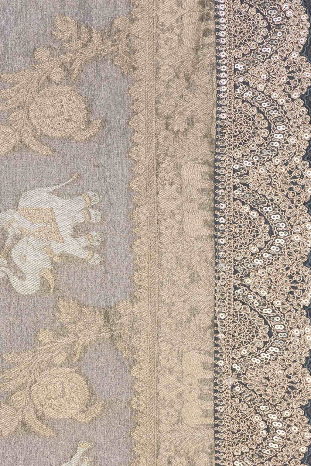 Grey Dual Tone Organza Silk Saree