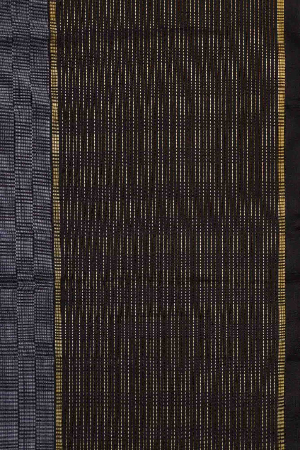 Pure Silk Pure Zari Grey and Black Dual Tone Kanjivaram Saree