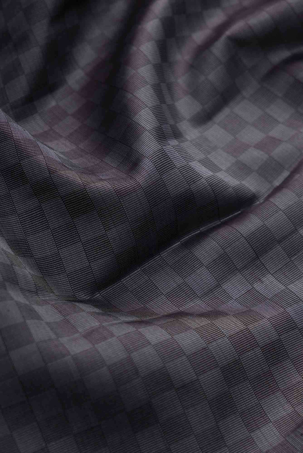 Pure Silk Pure Zari Grey and Black Dual Tone Kanjivaram Saree