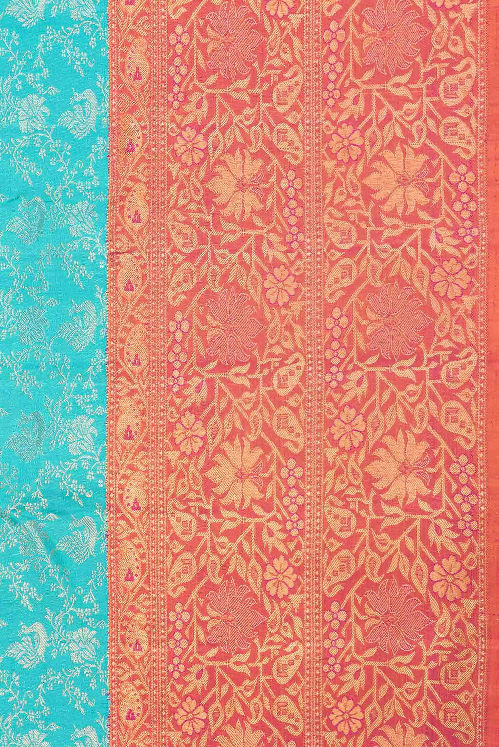 Pure Silk Pure Zari Light Blue Dual Tone Kanjivaram Saree