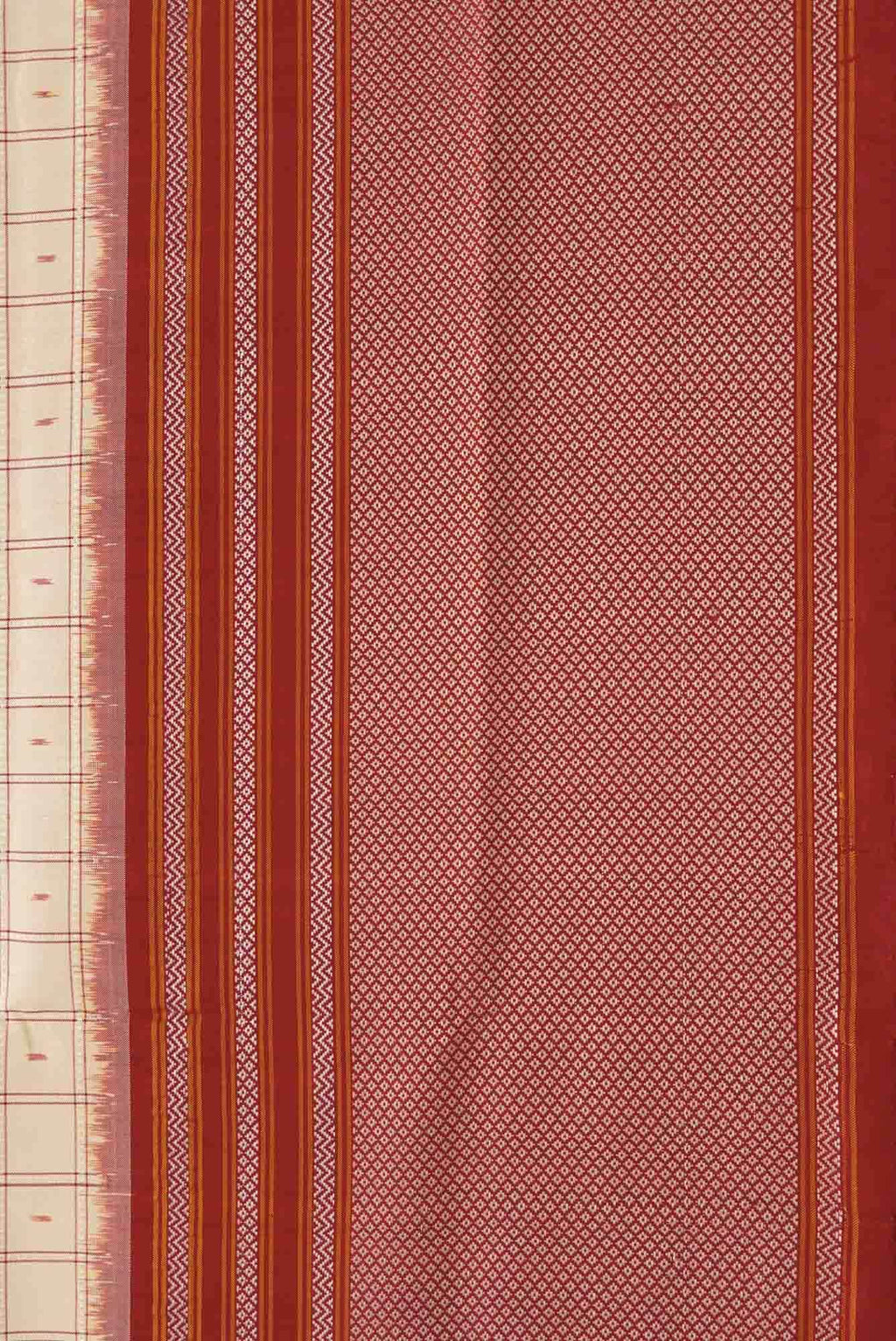 Cream Double Ikat Saree